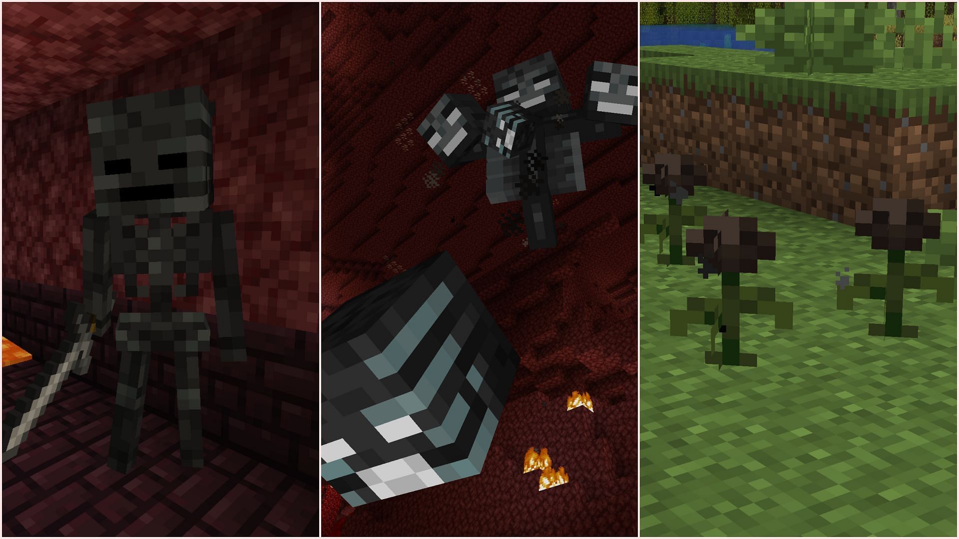 Wither, wither skeleton, and wither flowers can inflict this effect (Image via Sportskeeda Gaming || Mojang Studios)